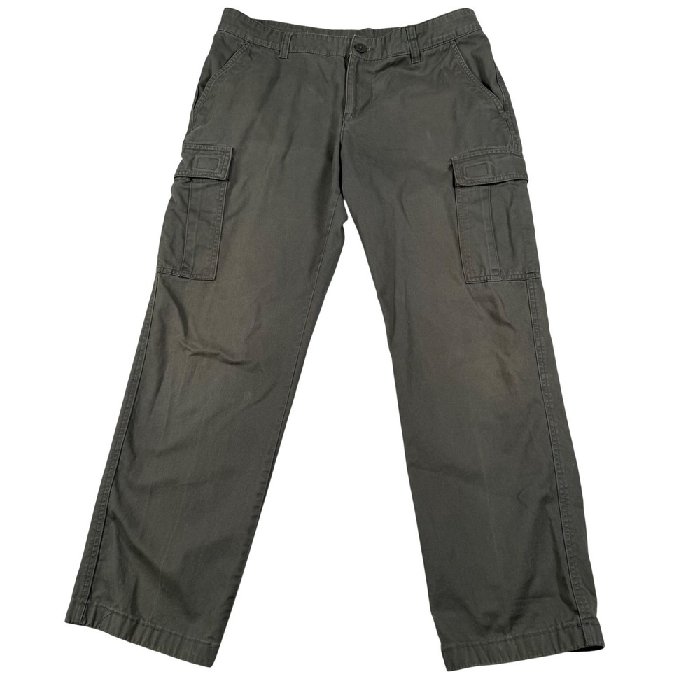Columbia Mens Cargo Pants 36x32 Gray Olive Green Cotton Twill Hiking Trousers